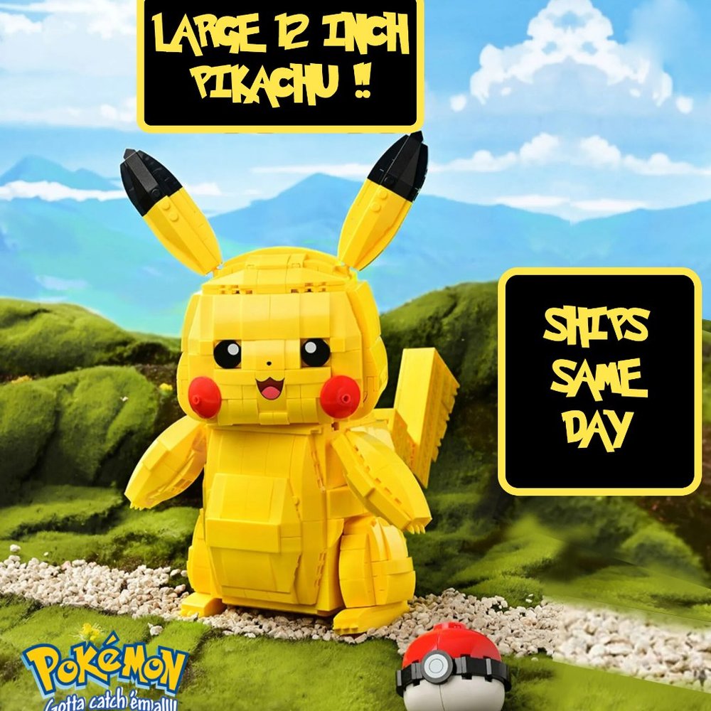✅Official Pokémon LARGE 12" Pikachu Building Blocks Set 911Pcs Creative - NEW